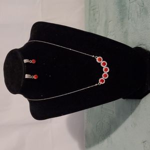 Gemstone Necklace and Earrings Set